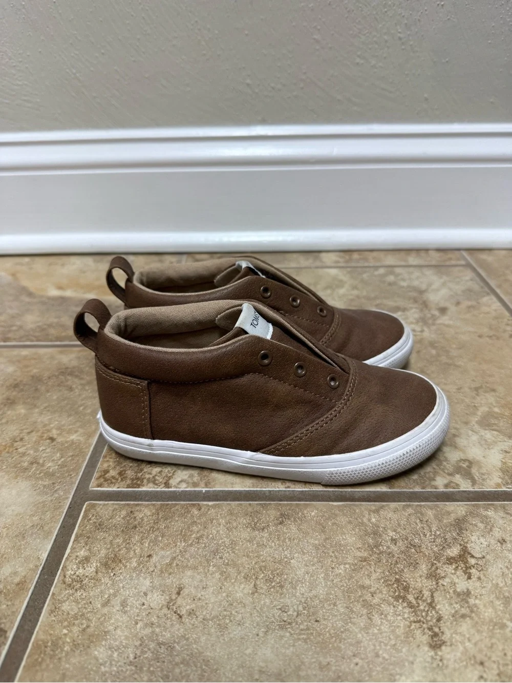 Brown Toddler Slip-On Canvas Sneakers